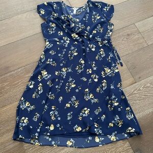 Thyme Maternity Navy Floral Dress Large